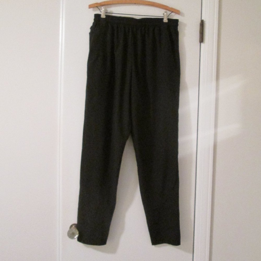 Champion Black Drawstring Zip Ankle Sweat Training Pants sz M Polyester Spandex